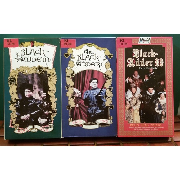 The Black-Adder I Pt 1 & 2 Black-Adder 2 Pt 1 Rowan Atkinson BBC 3 VHS Tapes - Picture 1 of 3